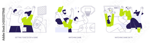 Fotografie College sport fans isolated cartoon vector illustrations se