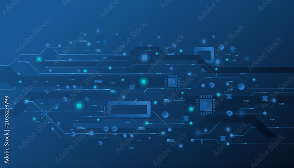 Obraz premium Futuristic circuit board pattern. Abstract technology digital background.