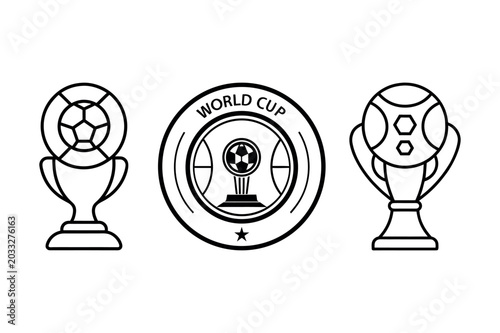 World Cup Trophy Monoline Vector Pack.