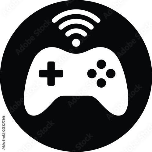 Fotografie Wireless gaming controller icon for online gaming and connectivity