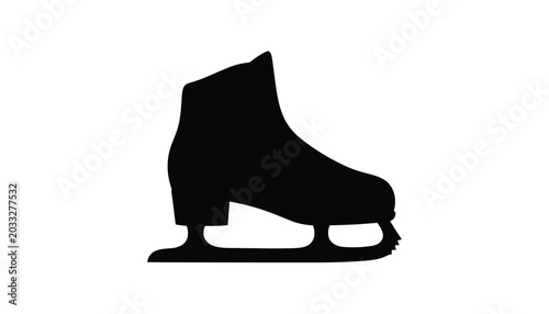 Ice skate silhouette icon for winter sports and recreation activities