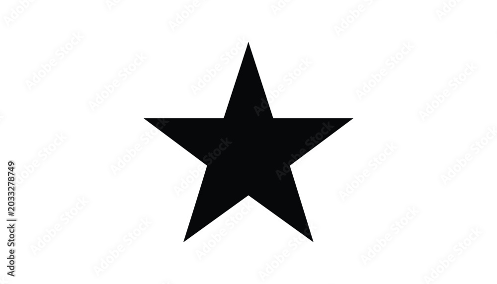 Obraz premium Simple black five point star shape isolated on white background