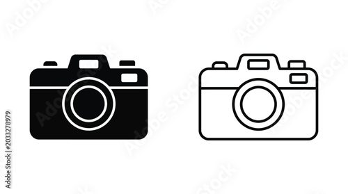 Konstfotografi Camera Silhouette Icons With Black And White Variations