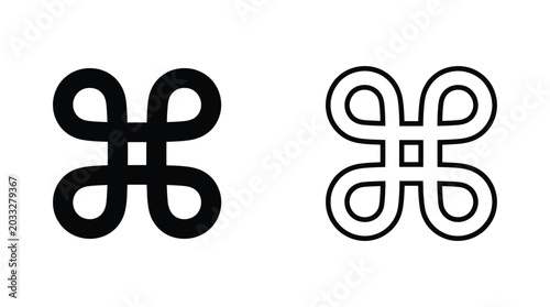 Tablou pe pânză Adinkra Gye Nyame symbol black and white line art illustration