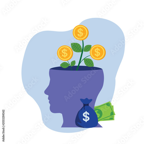 Financial growth and investment in human mind, money mindset 