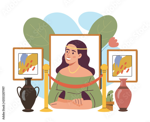 Art gallery portrait. Vector illustration
