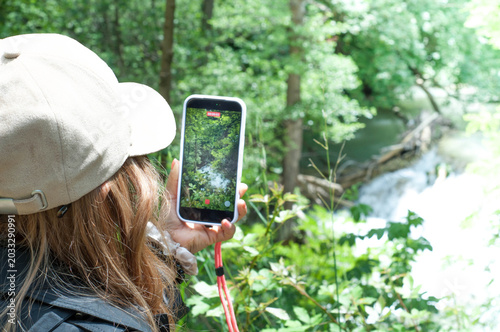 trekking and photos in the woods