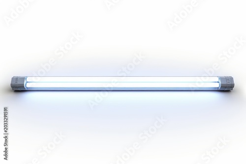 A modern linear LED light fixture, casting a bright white illumination, perfect for contemporary interior design and functional lighting applications.
