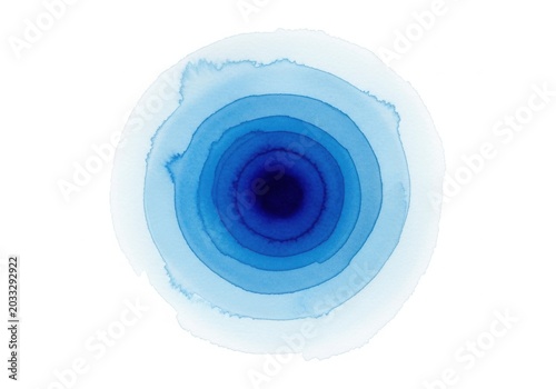 Abstract blue watercolor circular gradient isolated on white background