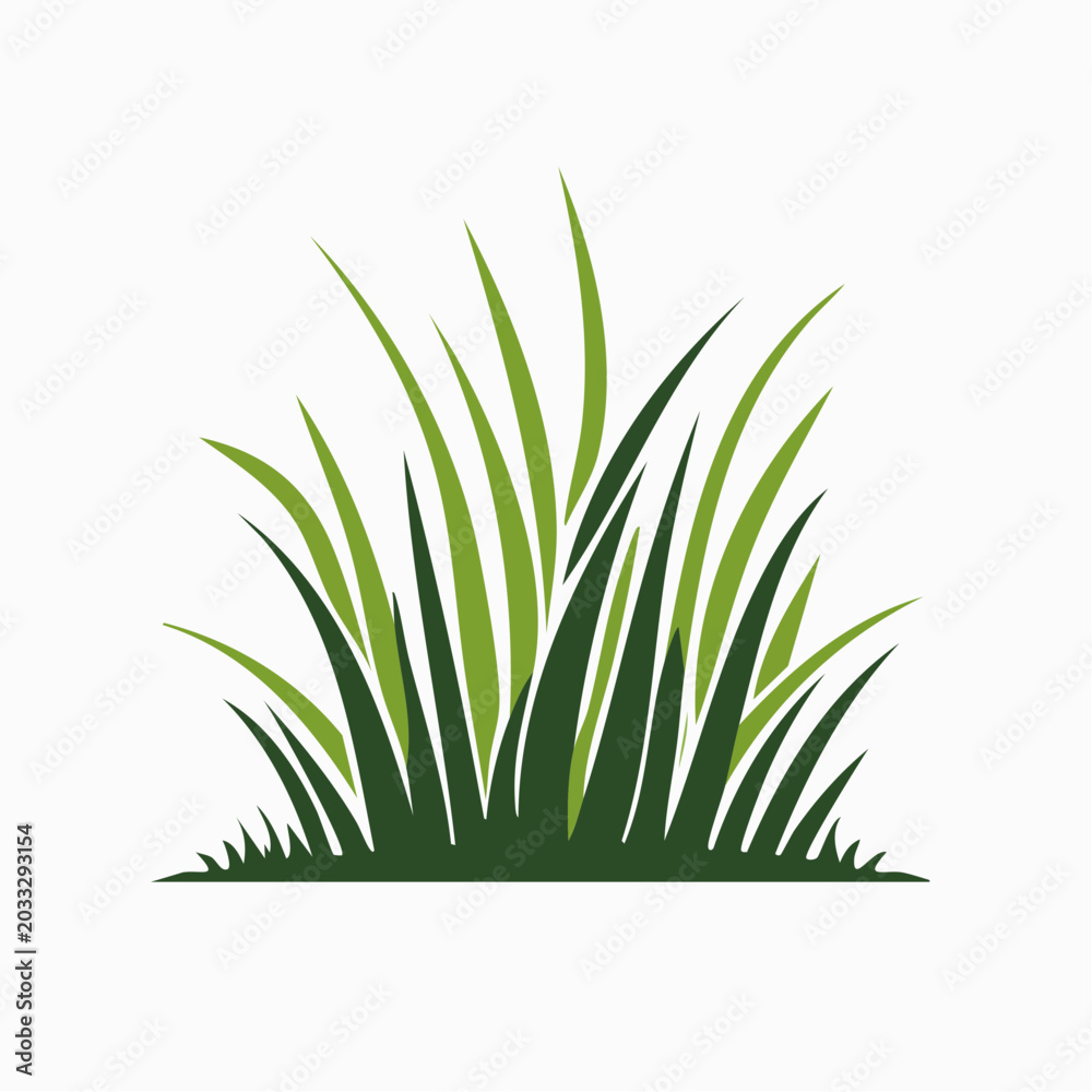 Fototapeta premium Stylized illustration of green grass blades