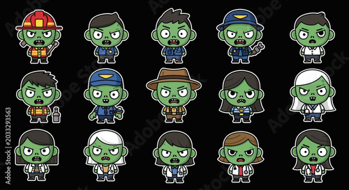 Diverse Zombie Characters Collection - Professions and Styles