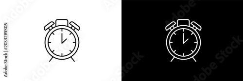 Bild auf Leinwand table clock  outline icons in furniture category
