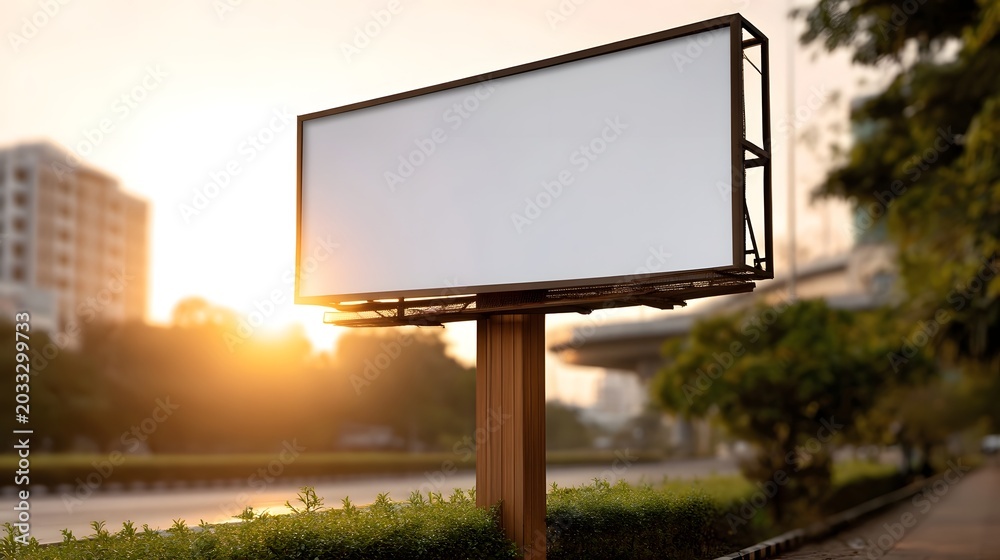 Obraz premium A metal structure is silhouetted against a warm dramatic sunset sky above an urban landscape