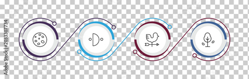 Foto outline weather icons set - waxing moon, first quarter, weathercock, autumn