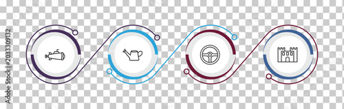 Tableau sur toile outline toys icons set - submarine toy, watering can toy, steering wheel toy, bo