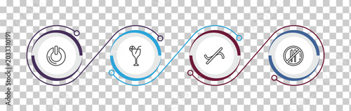 Konstfotografi outline signs icons set - power button, drinks, not similar, no food
