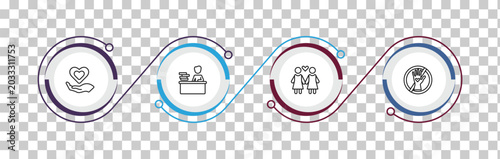 фотографія outline people icons set - heart in hands, working at the office, lesbian couple, no racism