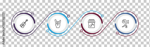 Canvas Print outline music and media icons set - violin, heavy metal, music store, octave clef