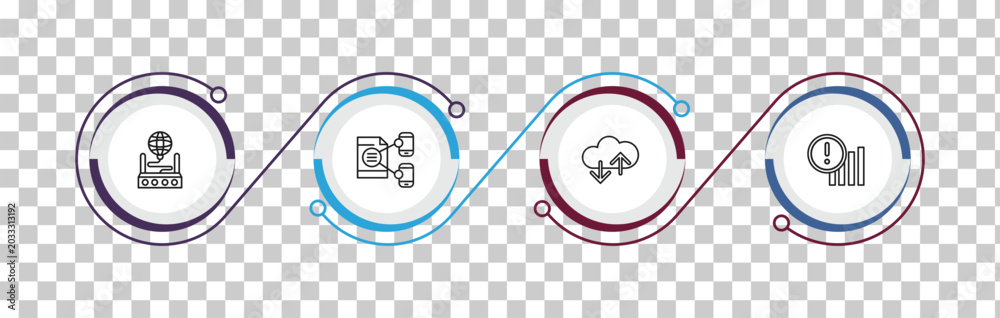 Εκτύπωση καμβά outline internet security icons set - internet connection, data share, cloud, connection error