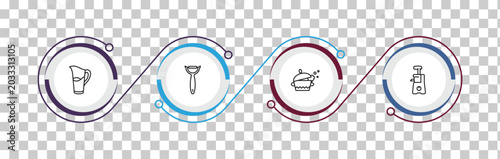 Fotografie outline kitchen icons set - pitcher, peeler, tureen, juicer