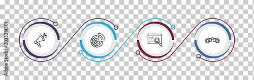 Fotografi outline general icons set - agitation, market share, sem, binocular