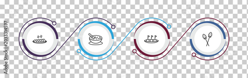 Bild auf Leinwand outline food and restaurant icons set - char siu, sour soup, maria mole, tanghulu