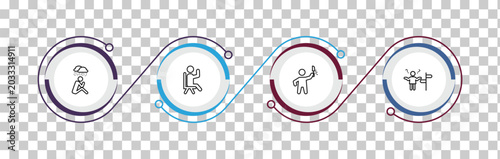 Obraz na plátne outline feelings icons set - sad human, satisfied human, awful human, lost edita