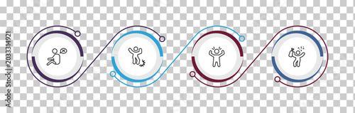 Foto outline feelings icons set - helpless human, pissed off human, aggravated human,