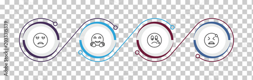 Bild auf Leinwand outline emoji icons set - sad emoji, hugging emoji, cry desperate editable vecto