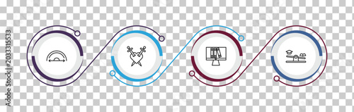 Foto outline education icons set - semicircles, romeo and juliet, online library, swing balancer