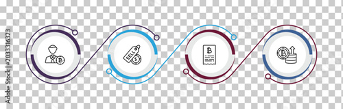 Foto outline cryptocurrency icons set - banker, sell, invoice, crypto invest
