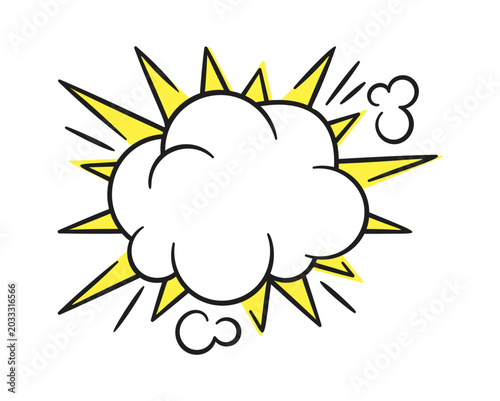 Explosion Boom Cloud With Burst Cartoon
