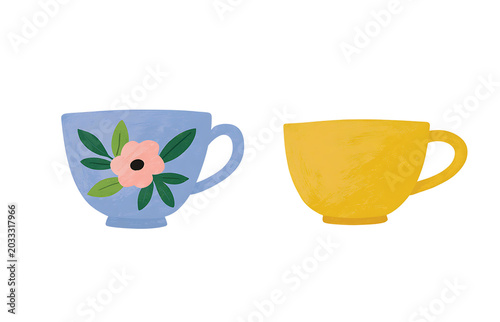 Two Pastel Lovely Decorative Teacups