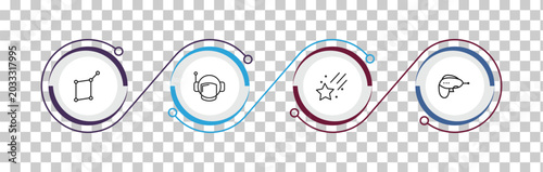 Fotografía outline astronomy icons set - lyra constellation, astranaut helmet, falling star, gun blaster