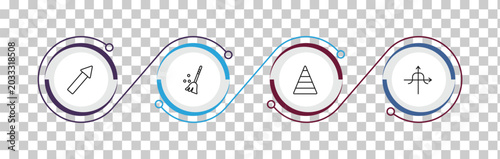 Foto outline analytics icons set - arrows, sweep, pyramid chart, tangent