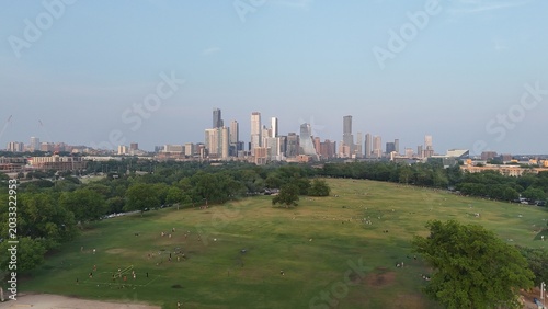 Zilker Park in Austin Texas facing downtown