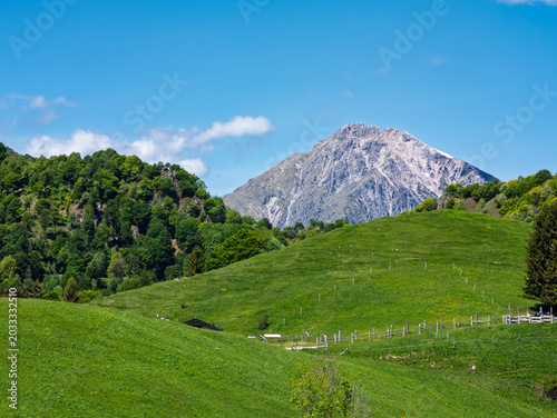 View of Grigna meridionale mountain from St. Peter pass in Valsassina