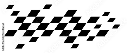 Fotografía Distorted checkered flag speed pattern, pixelated racing motion design for motor