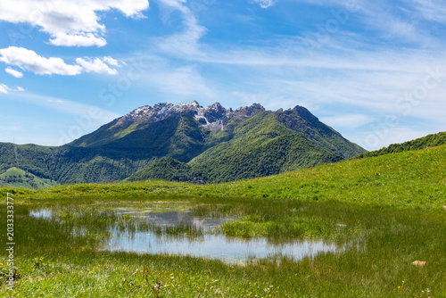 View of Resegone mountain from St. Peter pass in Valsassina