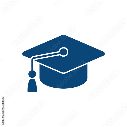 Graduation Cap Icon for Education, University Degree, and Success Concept