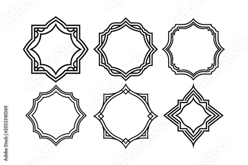 Ornamental Label Frames Collection Decorative Monogram Borders and Elegant Badge Templates