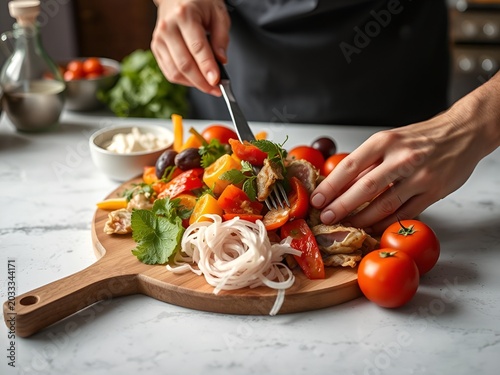 chef cutting vegetables