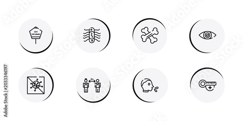 Bild auf Leinwand outline icon set featuring stay informed, e coli, bone, eye icons