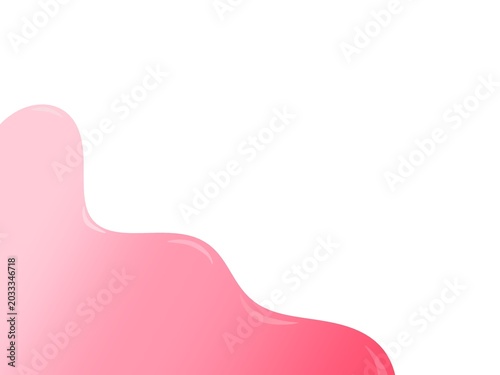 Cute pink slime or glossy liquid dripping border isolated on white background. Abstract fluid wave background vector illustration.