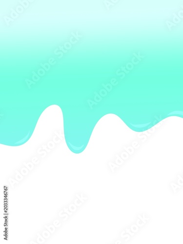 Cyan mint liquid dripping vector background with soft color gradient.