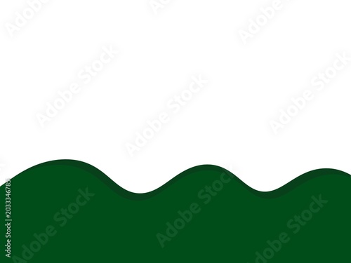 Minimalist dark green wavy border vector background with copy space.
