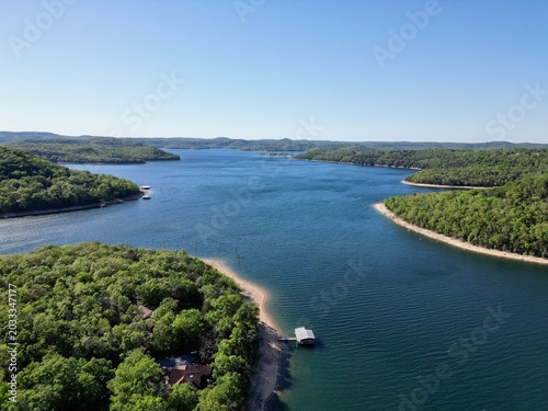 Foto drone view of beaver lake arkansas