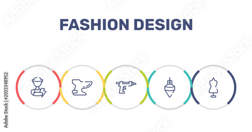Obraz na płótnie fashion design outline icon set featuring electrician, bidet, glue gun, plumb bob icons