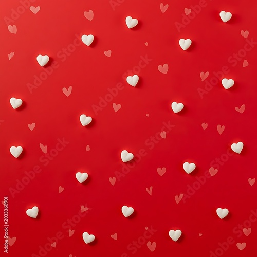 The background images and wallpapers were created in red, with small, full white hearts.
