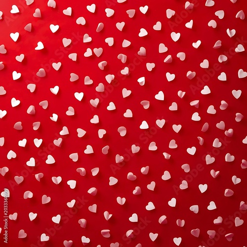 The background images and wallpapers were created in red, with small, full white hearts.